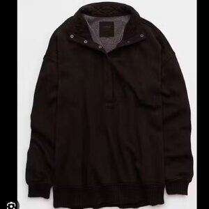 Aerie O Snap Brown Pullover Sweatshirt Sz M